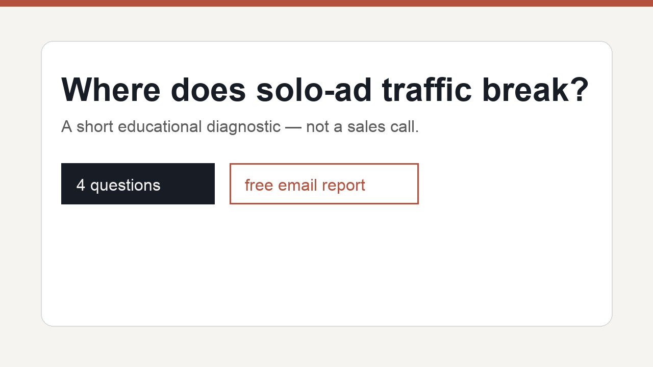 Educational diagnostic quiz about email traffic quality